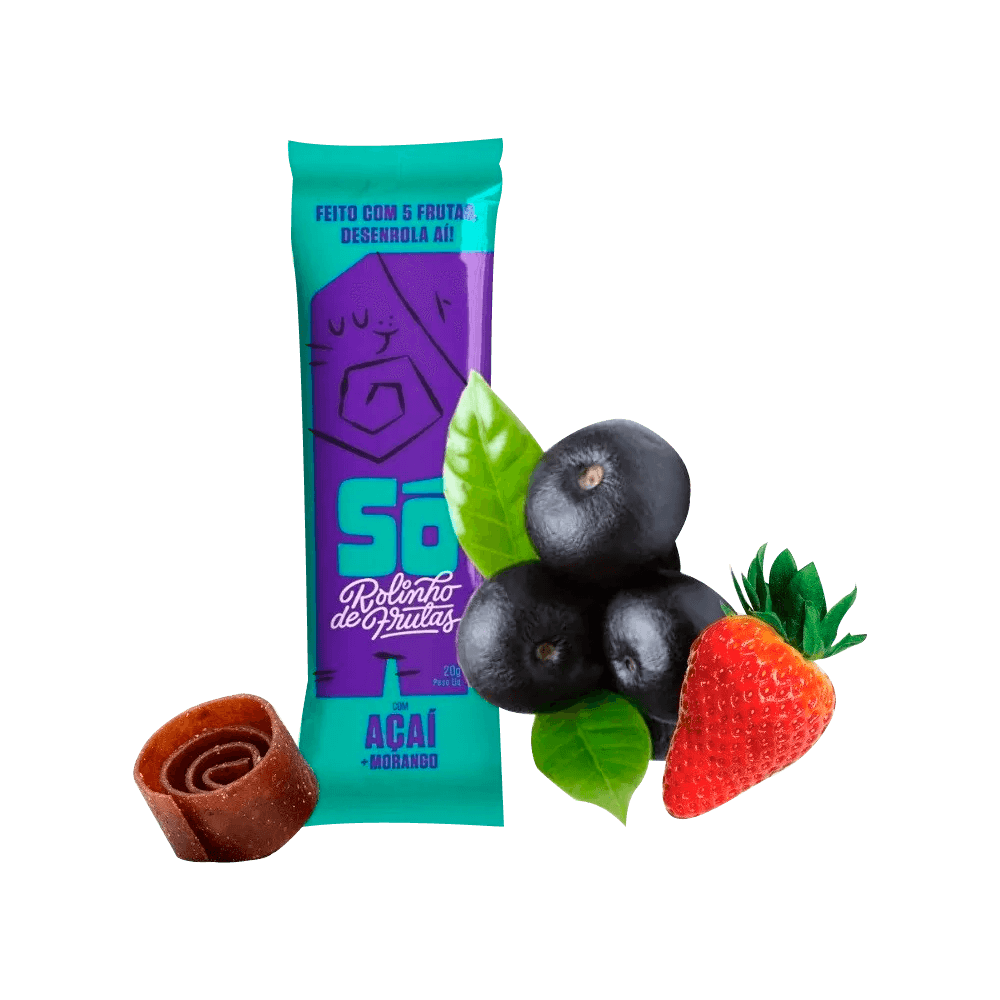 Rolinho de Frutas com Açaí e Morango 20g Só Snacks