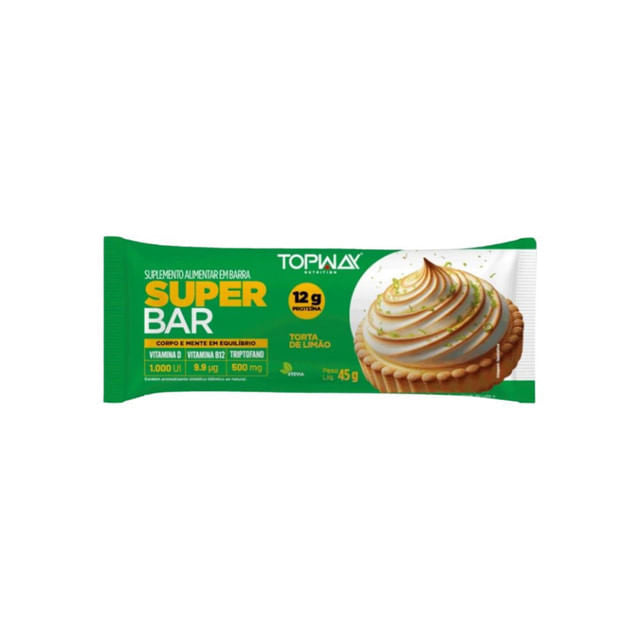 Barra de Proteína Super Bar Sabor Torta de Limão 45g TOPWAY Nutrition