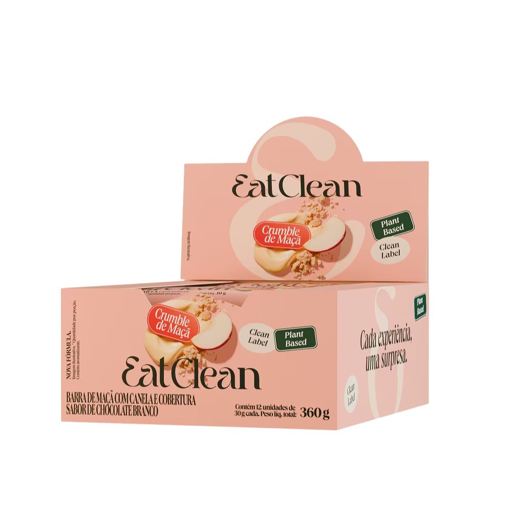 Barrinha de Crumble de Maçã Caixa com 12x30g Eat Clean