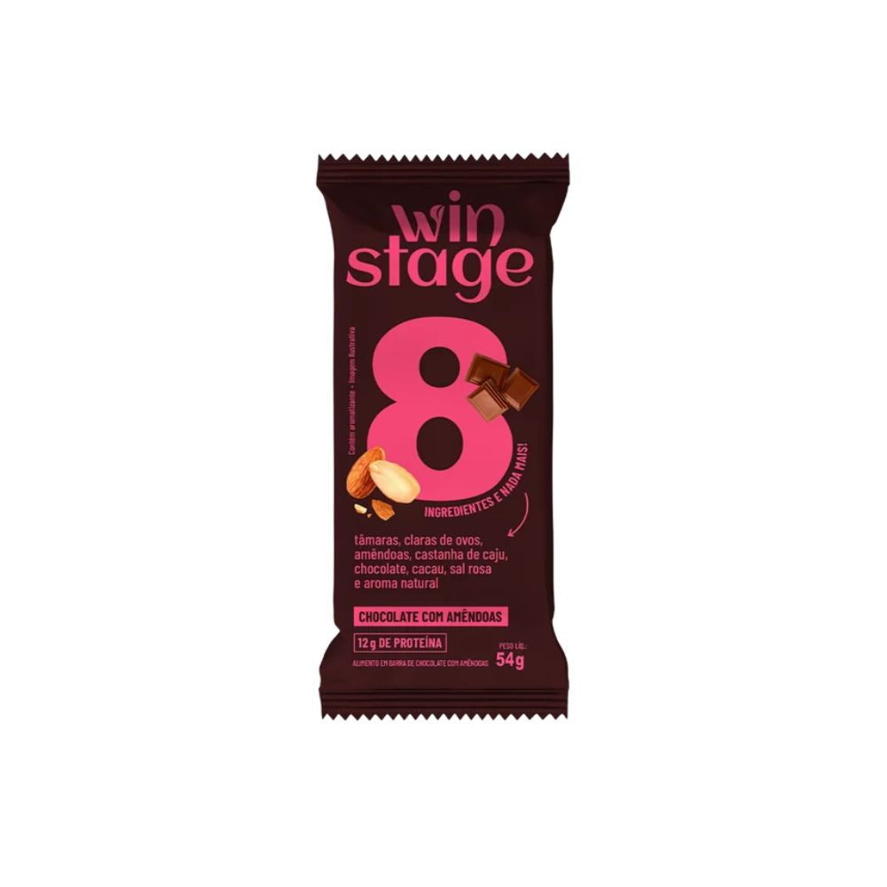 Barra de Proteína Chocolate com Amêndoas 54g Winstage