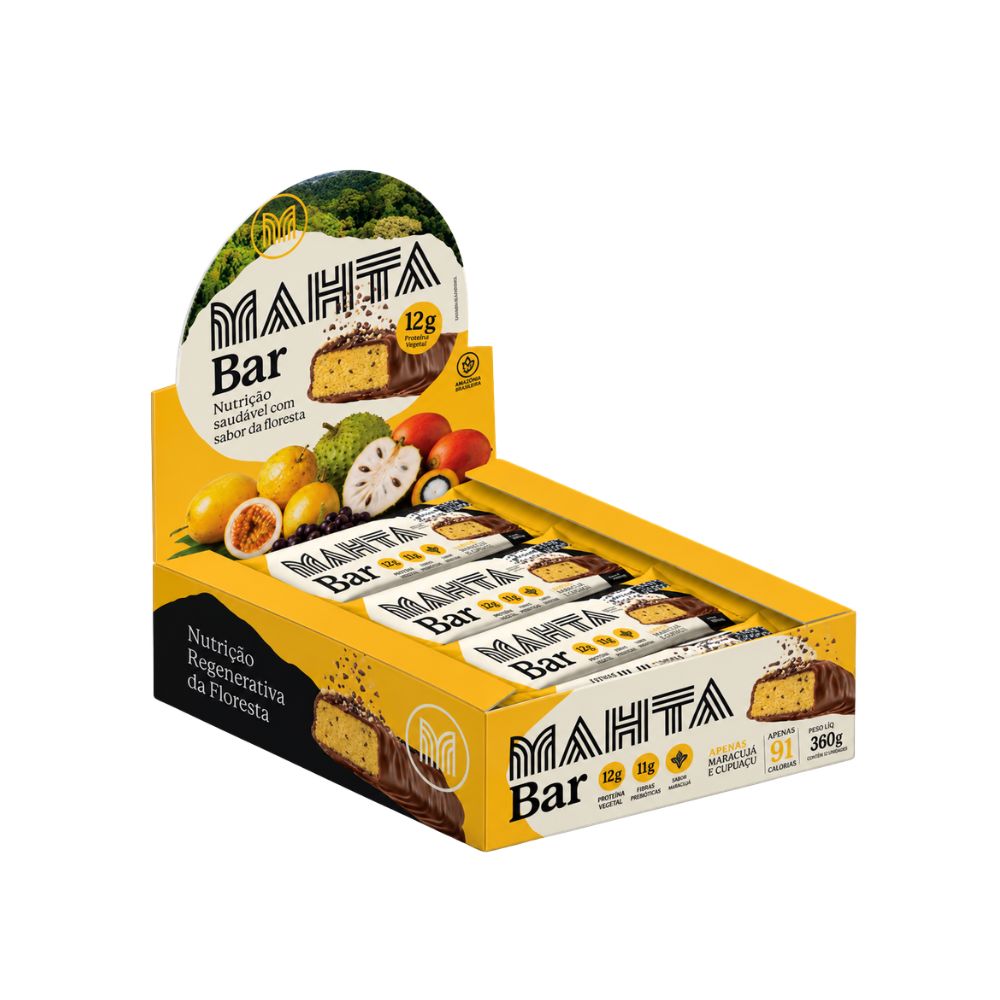 Barra de Proteína Maracujá e Tucumã Caixa com 9x40g MAHTA