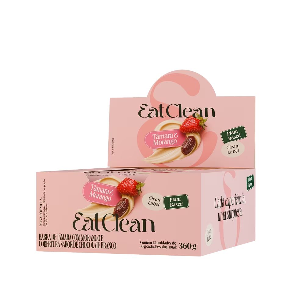 Barrinha de Tâmara com Morango Caixa com 12x30g Eat Clean