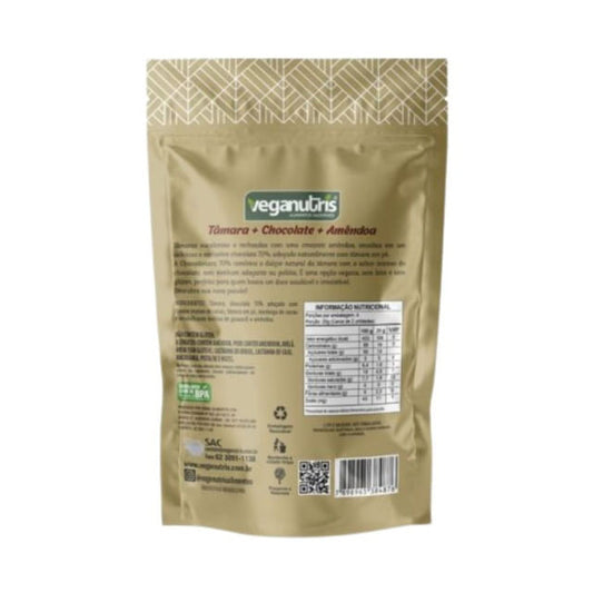 Verso-da-embalagem-dourada-do-Bombom-de-Tamara-Veganutris-com-descricao-dos-ingredientes-tabela-nutricional-e-QR-Code.