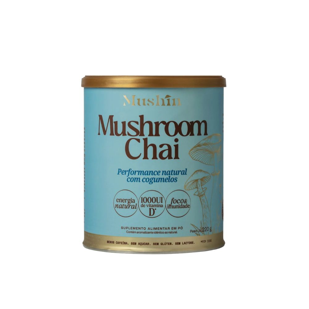 Chai Soluvel com Especiarias e Cogumelos Mushroom Chai 220g Mushin
