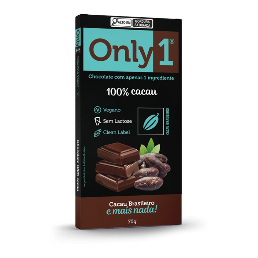 Chocolate 100% Cacau 70g Only 1