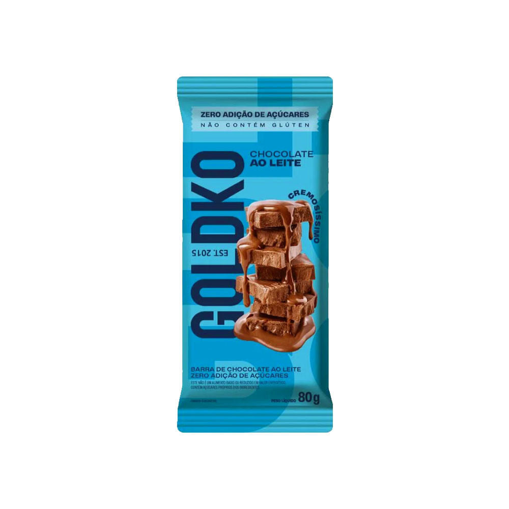 Chocolate Zero Açúcar Ao Leite 80g GoldKo