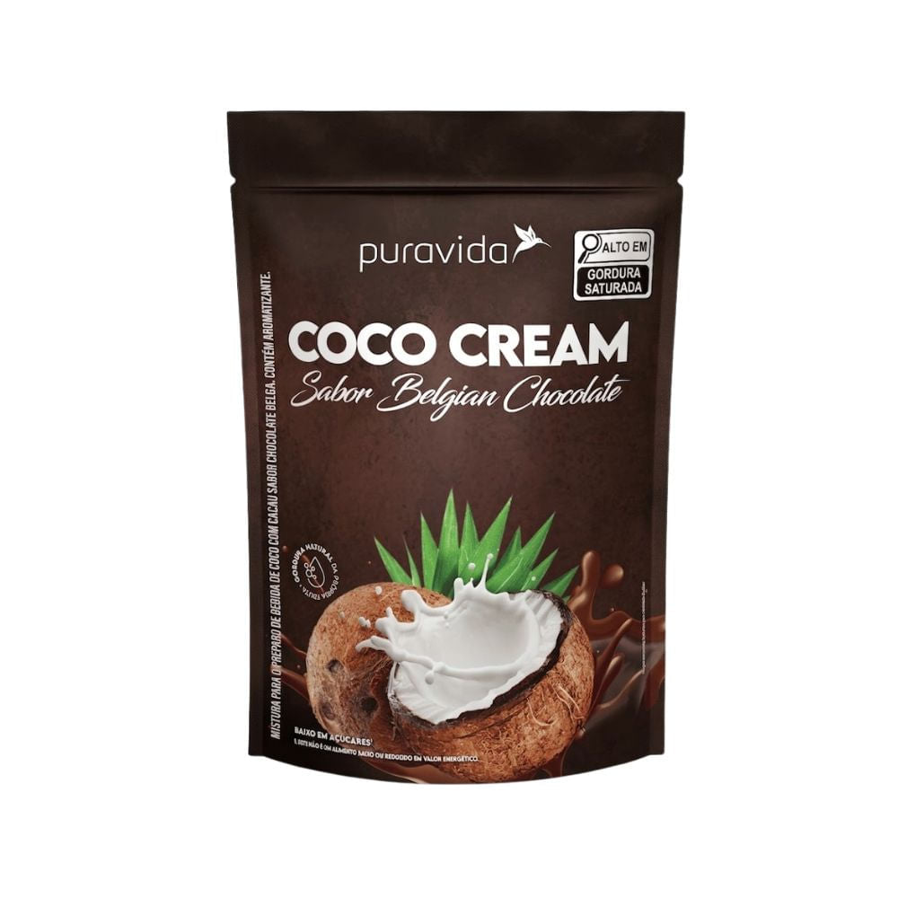 Coco Cream Leite de Coco em Po Sabor Chocolate Belga 250g Puravida