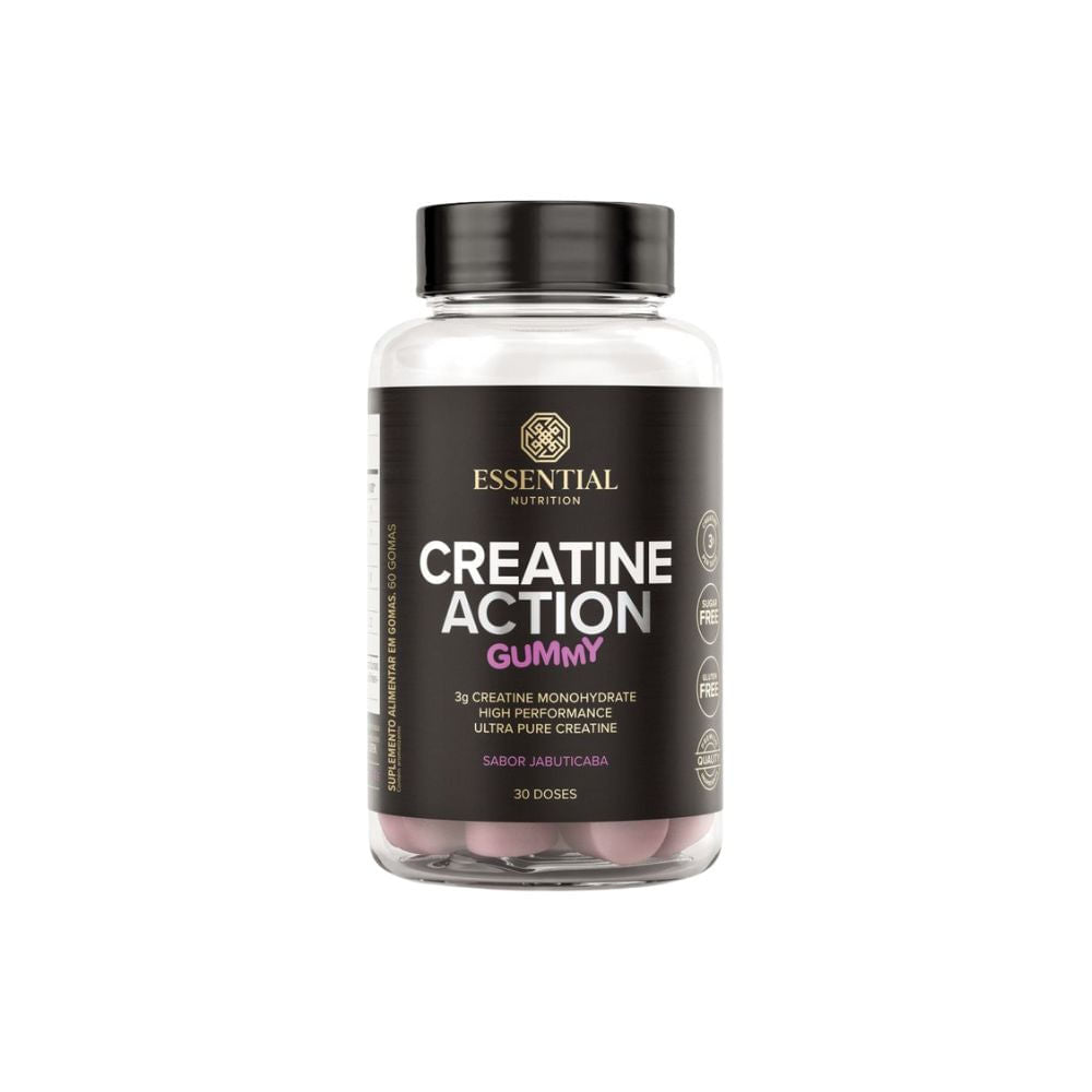 Creatina Monohidratada Gummy Sabor Jabuticaba 30 Gomas Essential Nutrition