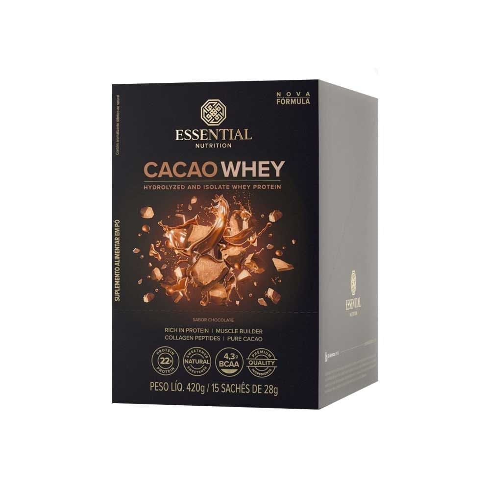 Cacao Whey Caixa 15x28g Essential Nutrition