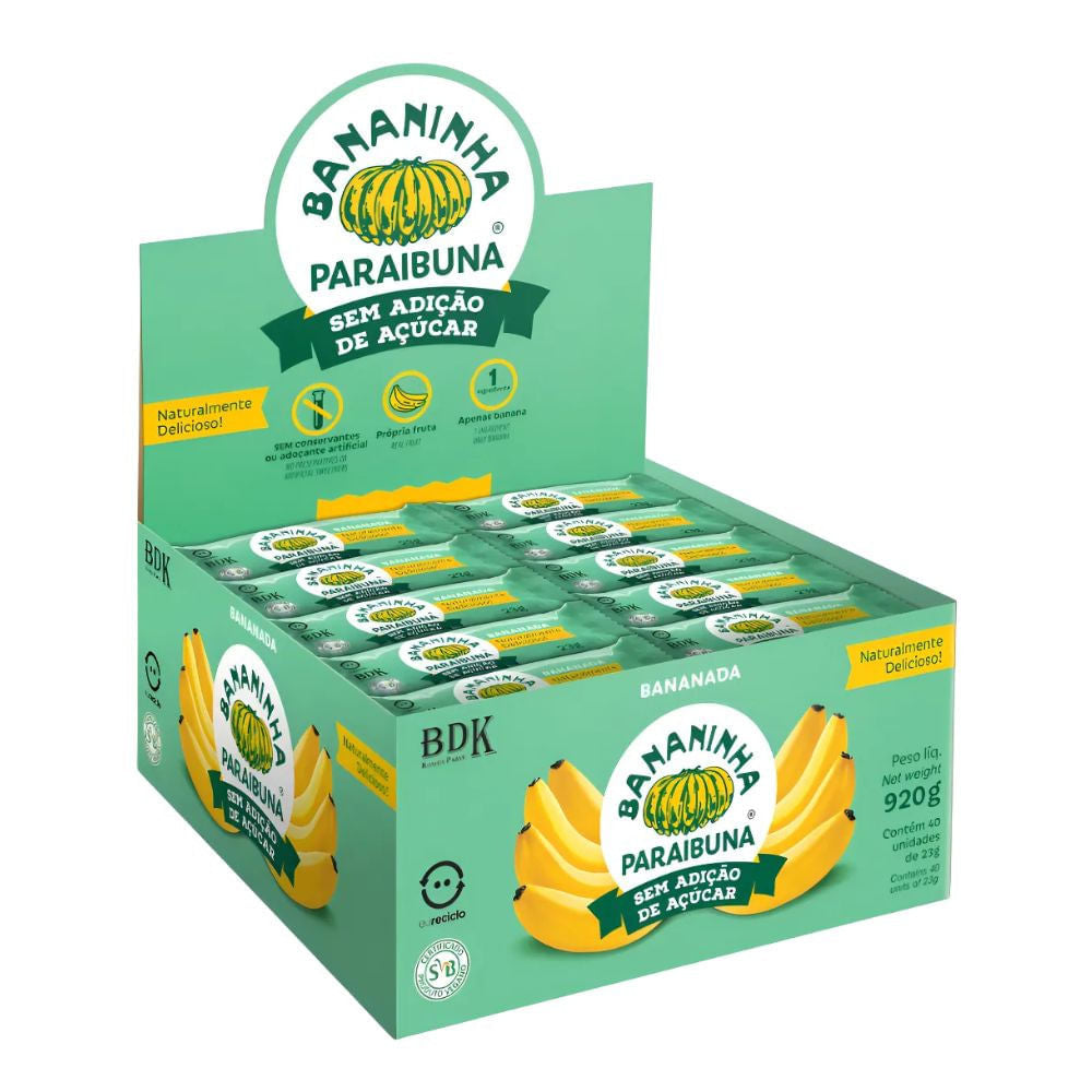 Bananinha Sem Açúcar Caixa com 40x23g Paraibuna