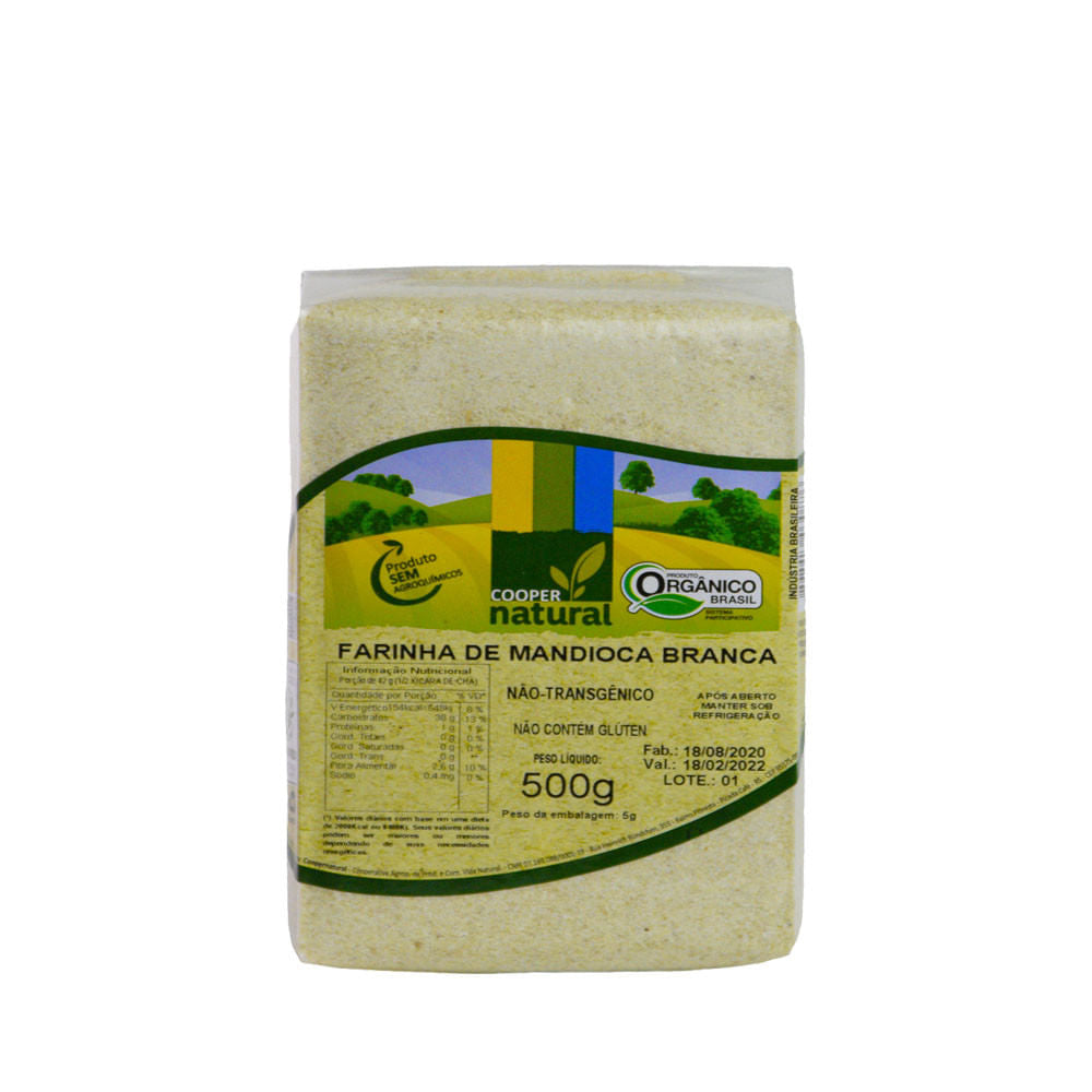 Farinha de Mandioca Branca Orgânico 500g Coopernatural