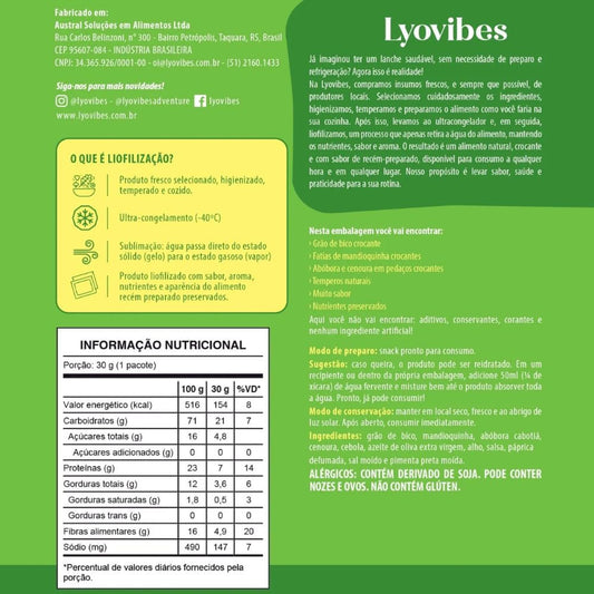 Fatias Crocantes de Legumes com Grão de Bico Liofilizadas 25g Lyovibes