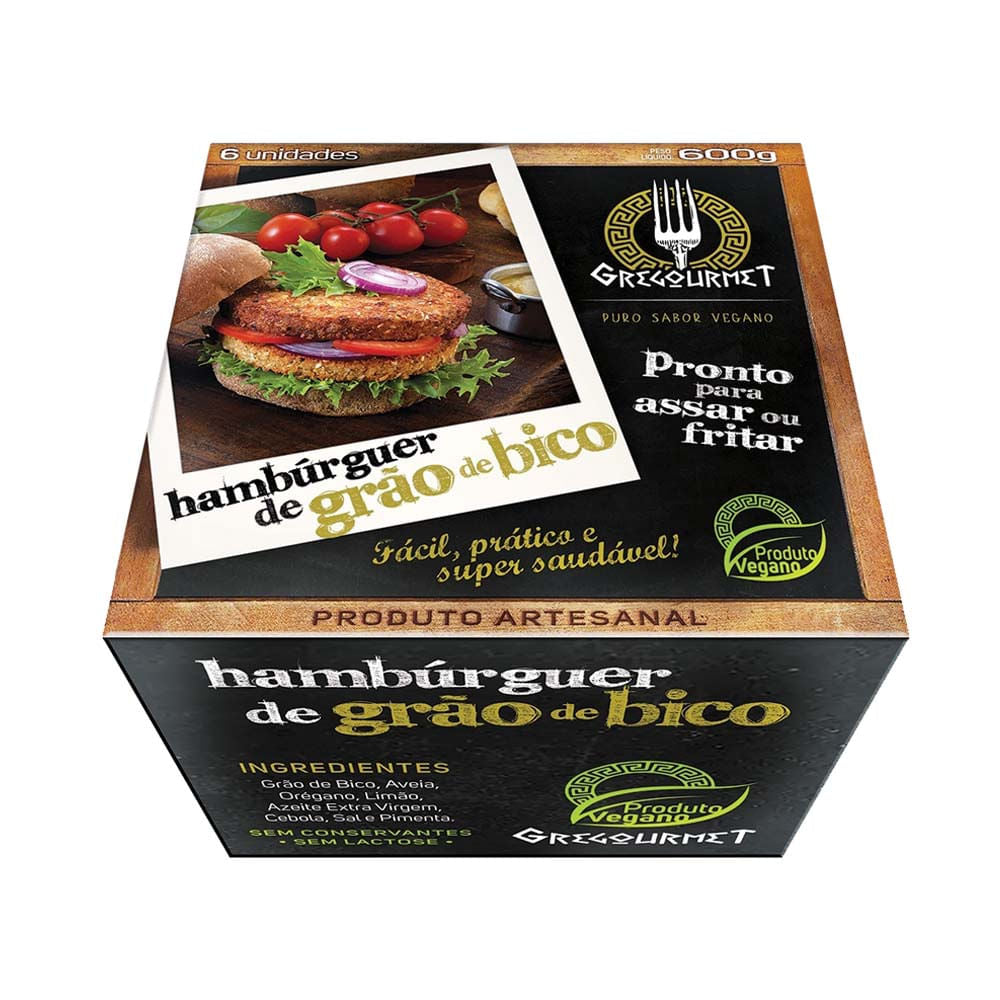 Hambúrguer de Grão de Bico 600g Gregourmet