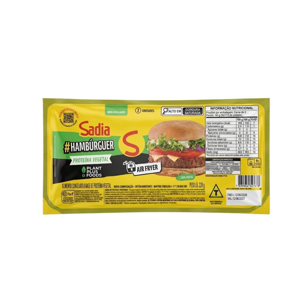 Hambúrguer Vegetal 226g Sadia