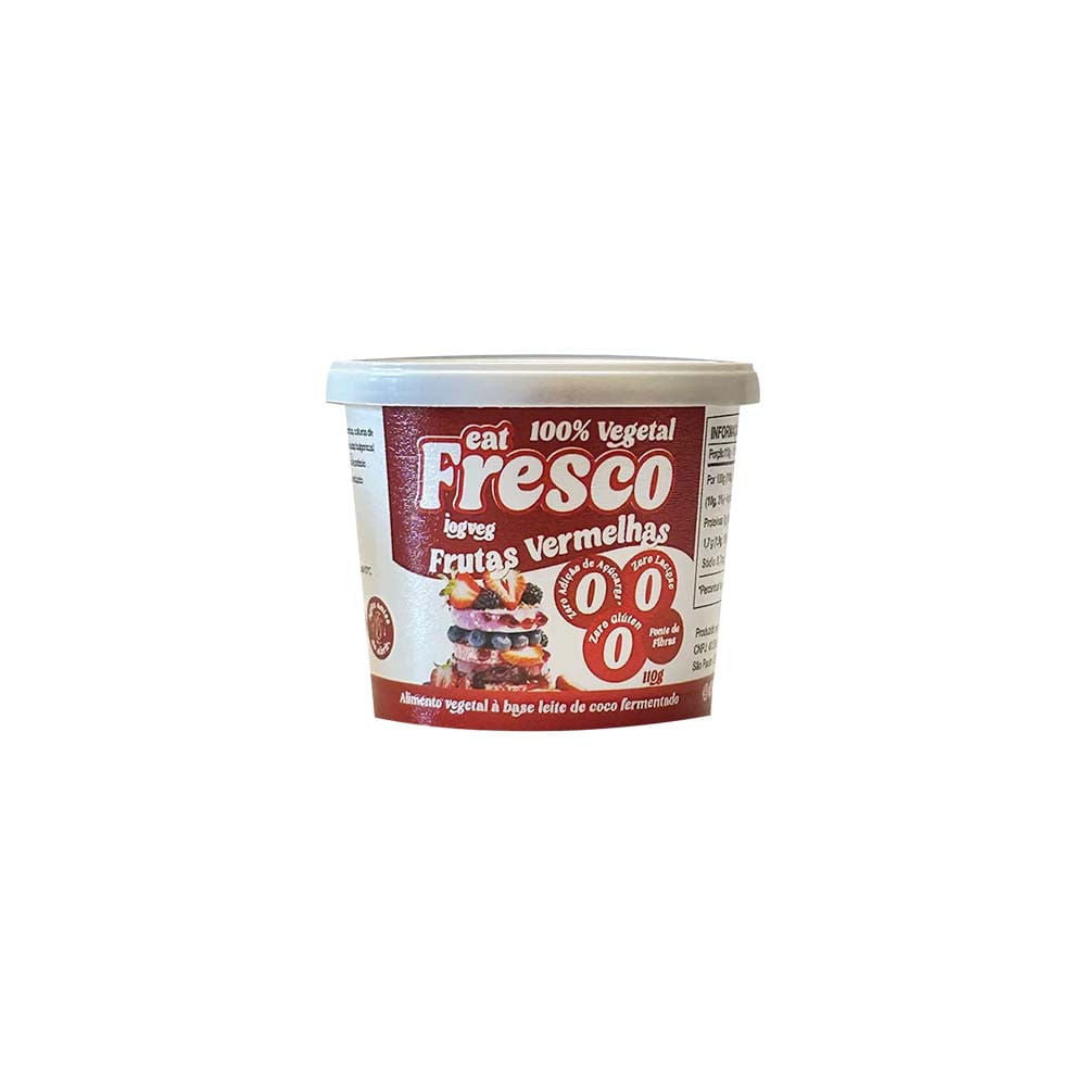 Iogurte de Coco sabor Frutas Vermelhas 110g Eat Fresco