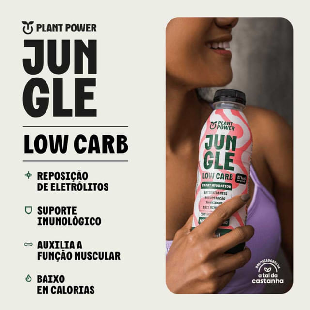 Isotônico Jungle Morango e Limão Low Carb 500ml Plant Power