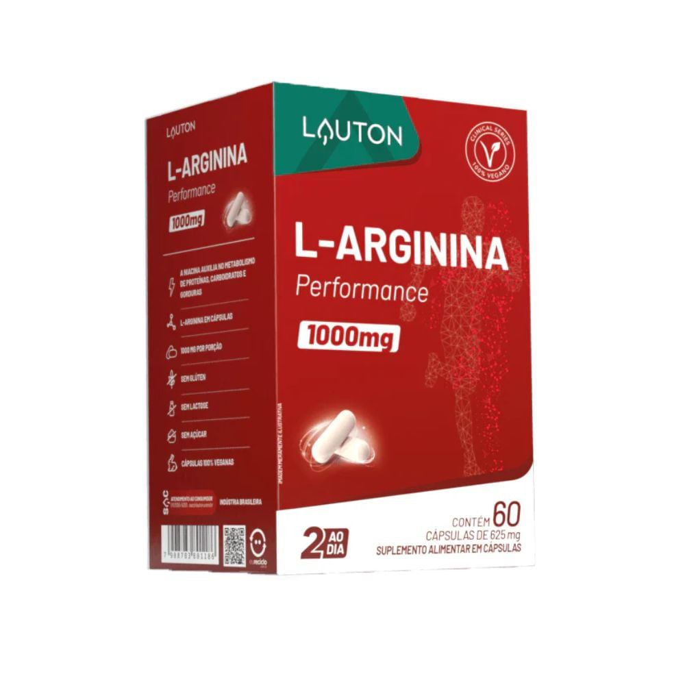 L-Arginina Performance 1000mg 60 Cápsulas Lauton