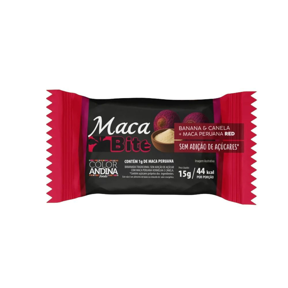 Maca Bite Barra de Maca Peruana Vermelha 15g Color Andina