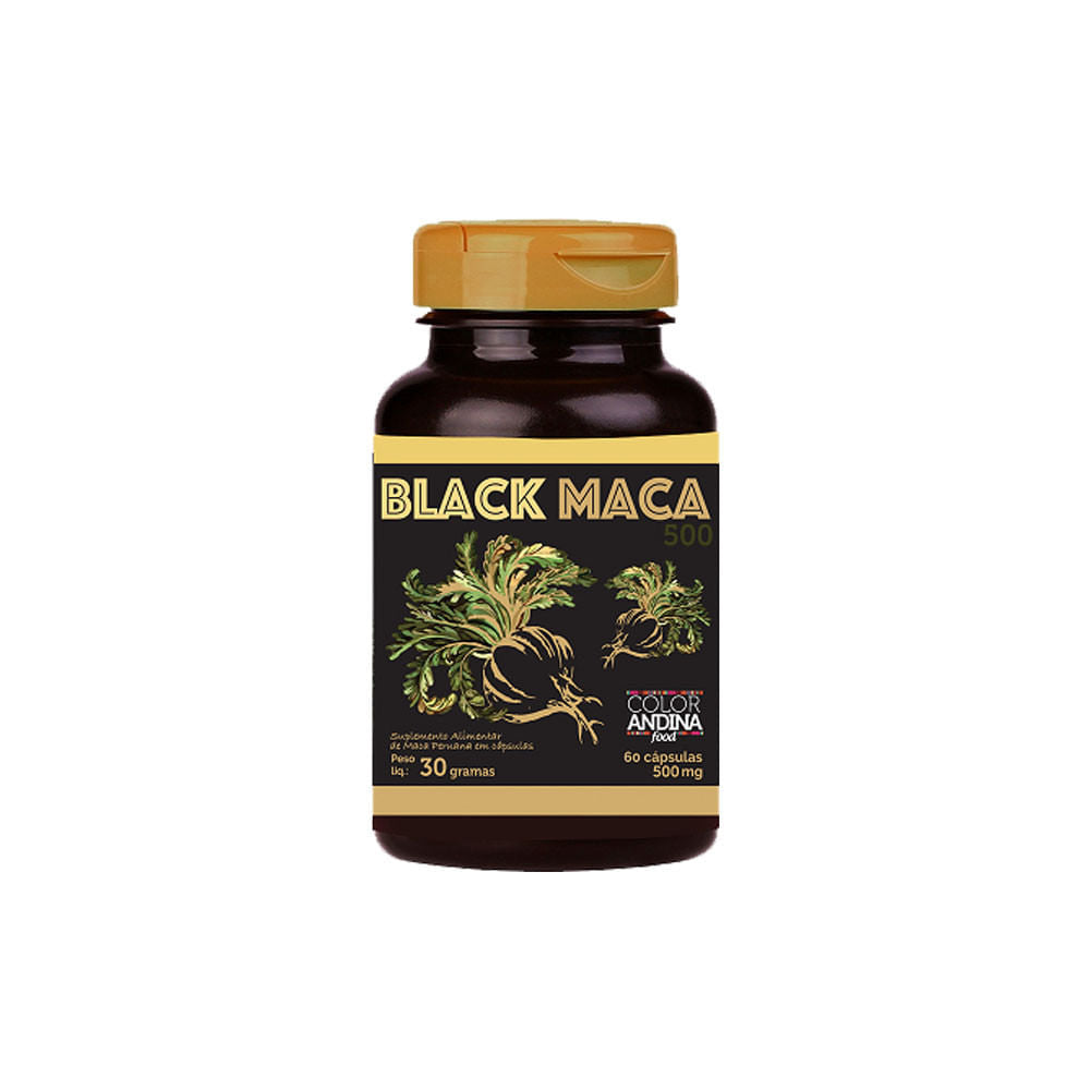 Maca Peruana Preta 60 Cápsulas Color Andina