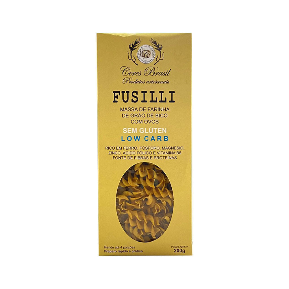 Macarrão Low Carb Fusilli Grão de Bico 200g Ceres Brasil