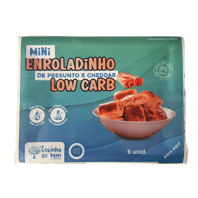 Mini Enroladinho de Presunto e Cheddar Low Carb 150g Cozinha do Bem