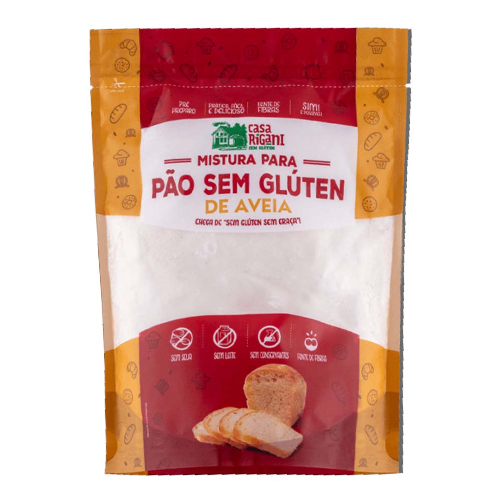 Mistura para Pão Sem Glúten de Aveia 300g Casa Rigani