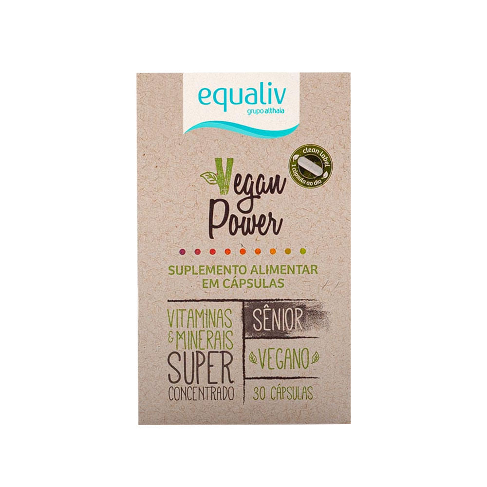 Multivitaminico Power Vegan Sênior 30 Cápsulas Equaliv