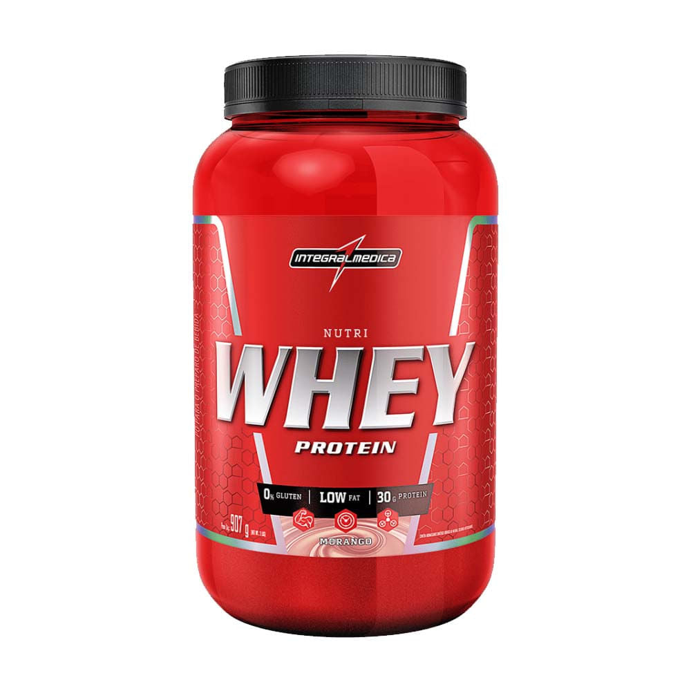 Nutri Whey Protein Morango Pote 907g Integralmedica