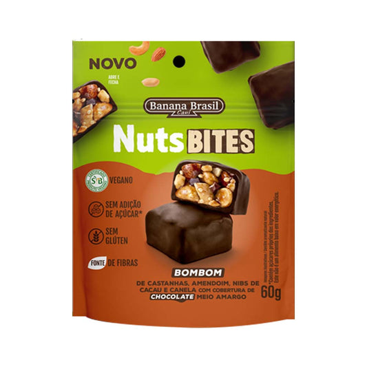NutsBites Bombom Vegano Pouch 60g Banana Brasil