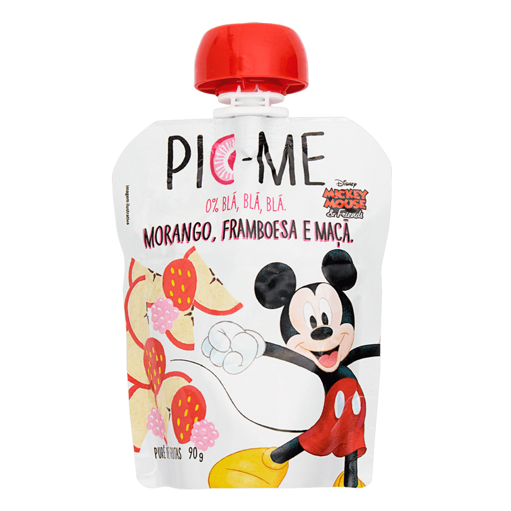 Purê de Frutas Disney Morango, Framboesa e Maçã 90g Pic-Me
