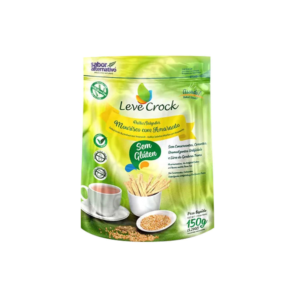 Palitos Salgados Sem Glúten Mourisco com Amaranto 150g Leve Croc