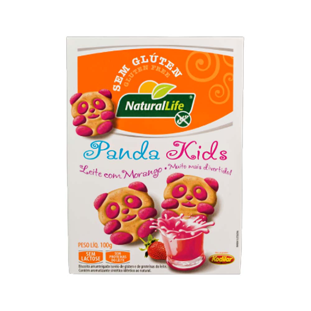 Panda Kids Sabor Leite com Morango 100g Natural Life