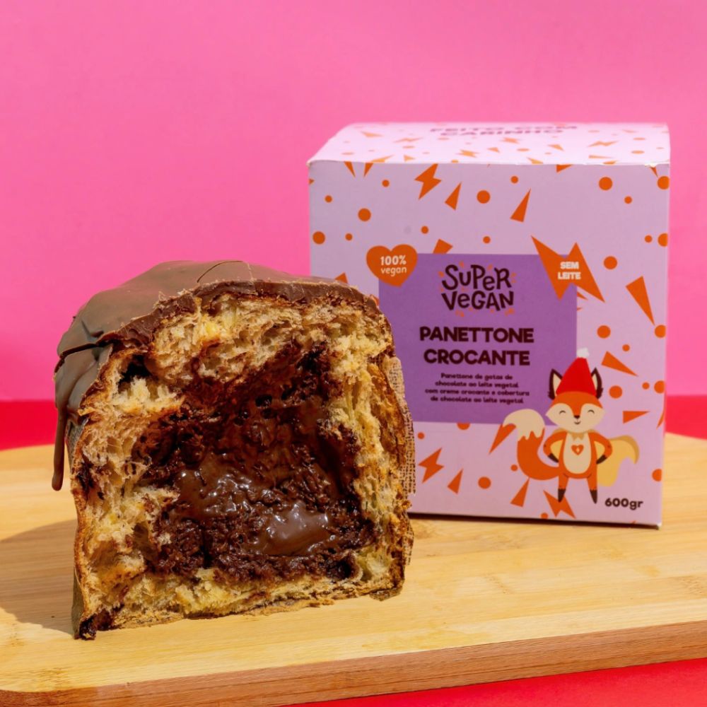Panetone Vegano Recheado Crocante 600g Super Vegan