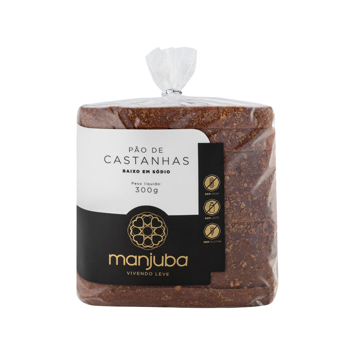 Pão de Castanhas Sem Glúten, Lactose e Soja 300g Manjuba