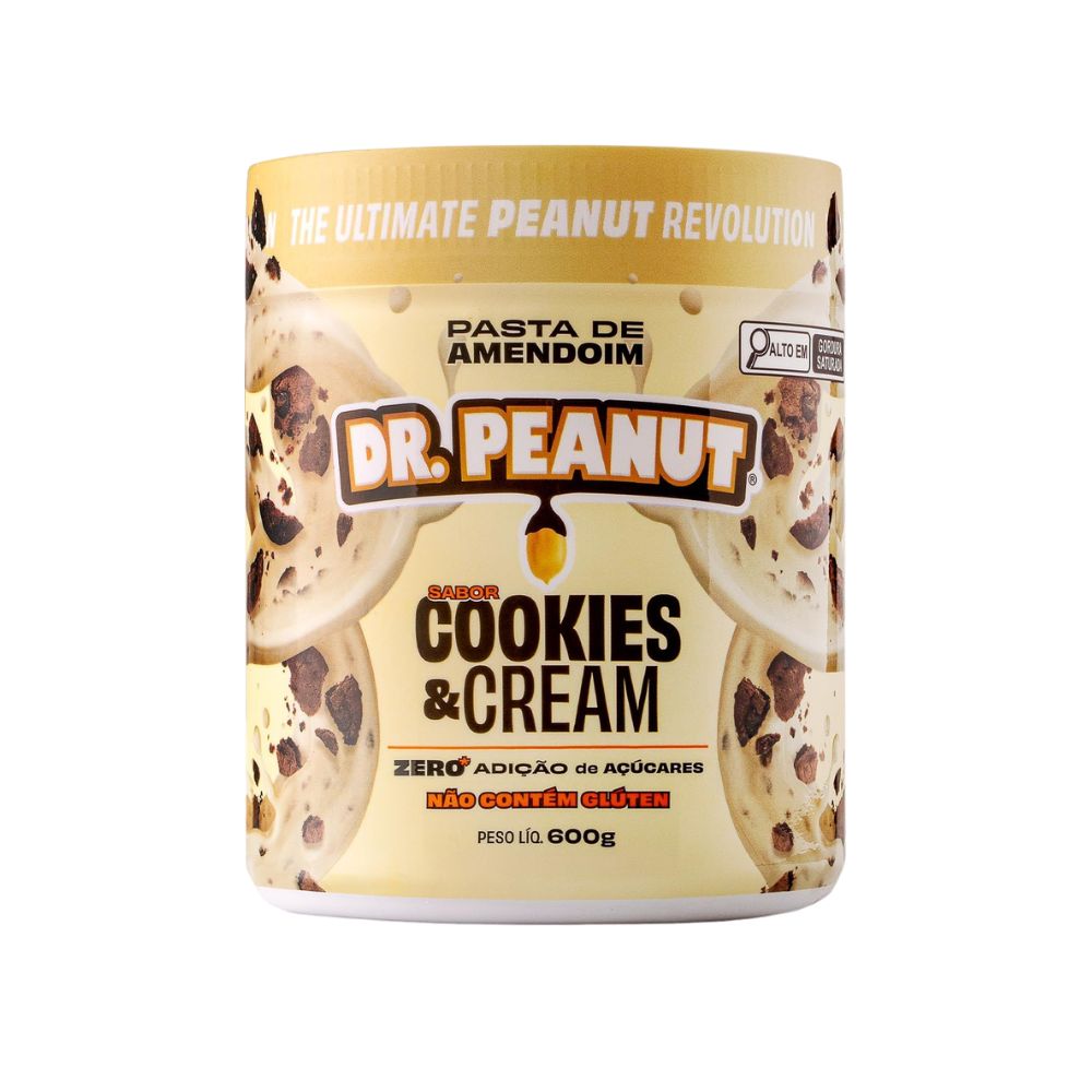 Pasta de Amendoim Sabor Cookies e Cream 600g Dr. Peanut