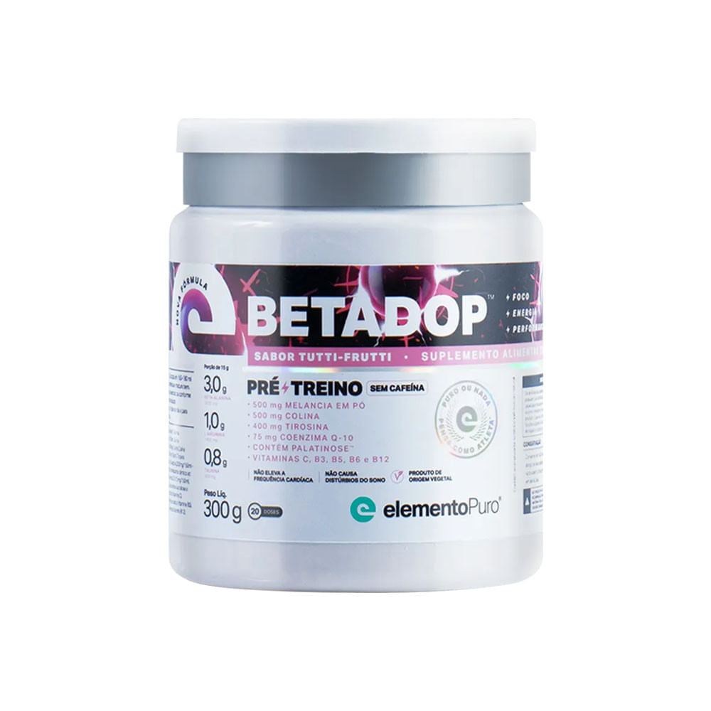 Pré Treino Betadop SaborTutti Frutti 300g Elemento Puro
