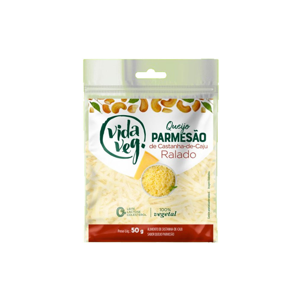 Queijo Parmesão Ralado Vegano de Castanha de Caju 50g Vida Veg
