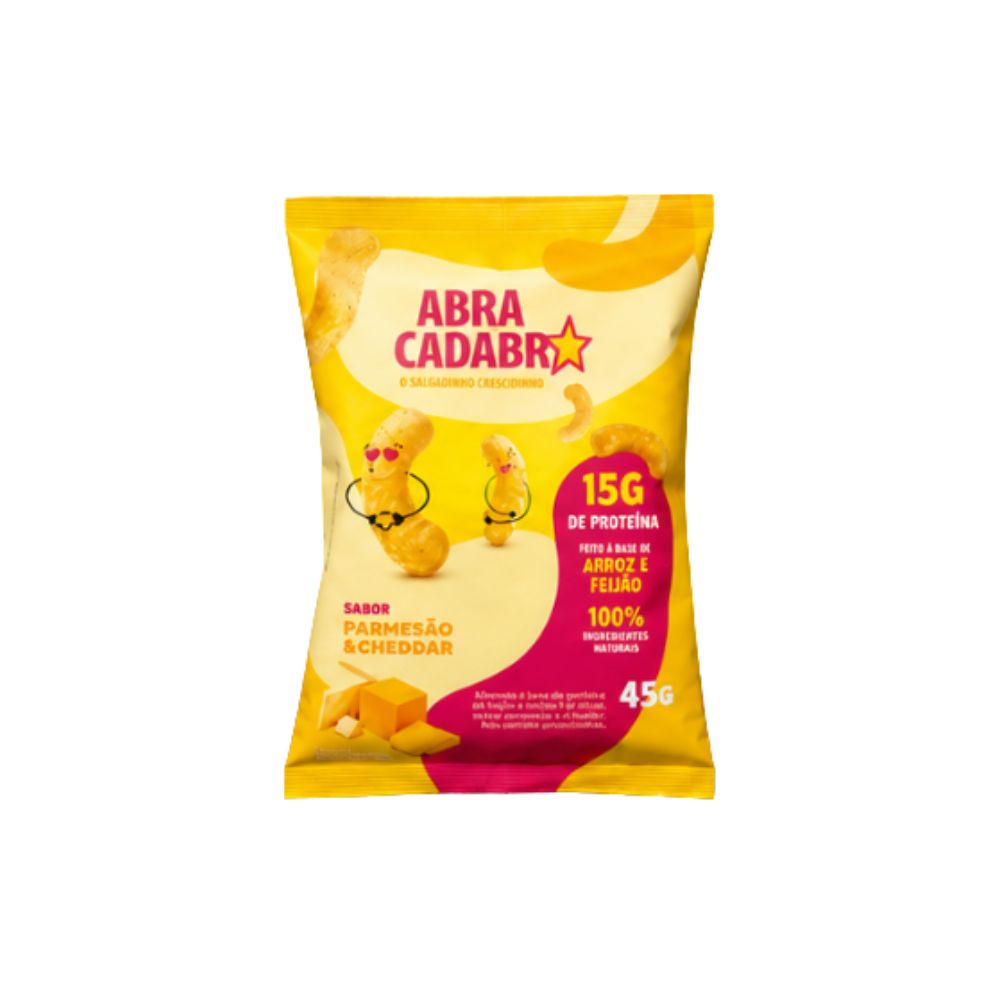 Salgadinho Proteico Crescidinho Parmesão e Cheddar 45g Abra Cadabra