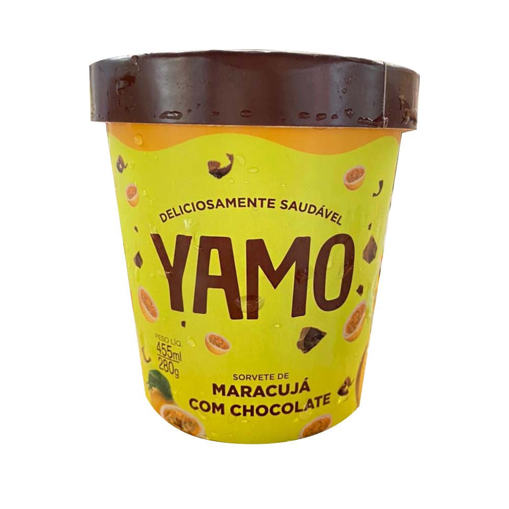 Sorvete Vegano de Maracujá com Chocolate 455ml Yamo