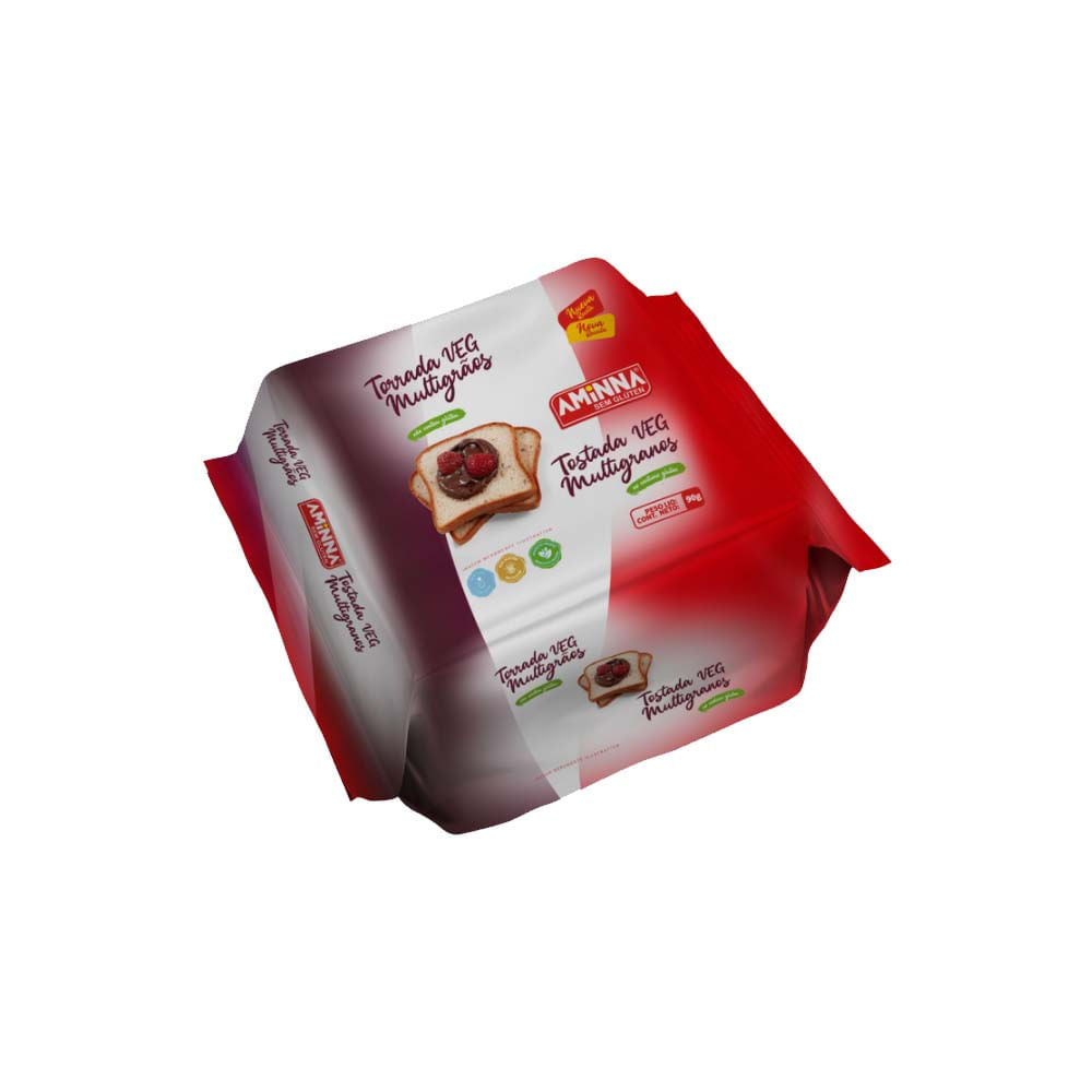 Torrada Sem Glúten Veg Multigrãos 90g Aminna