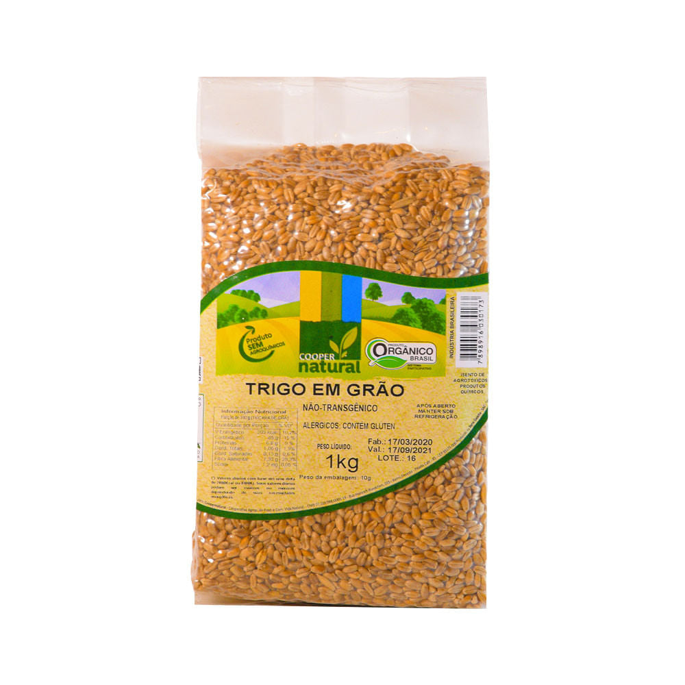 Trigo em Grão Orgânico 1kg Coopernatural