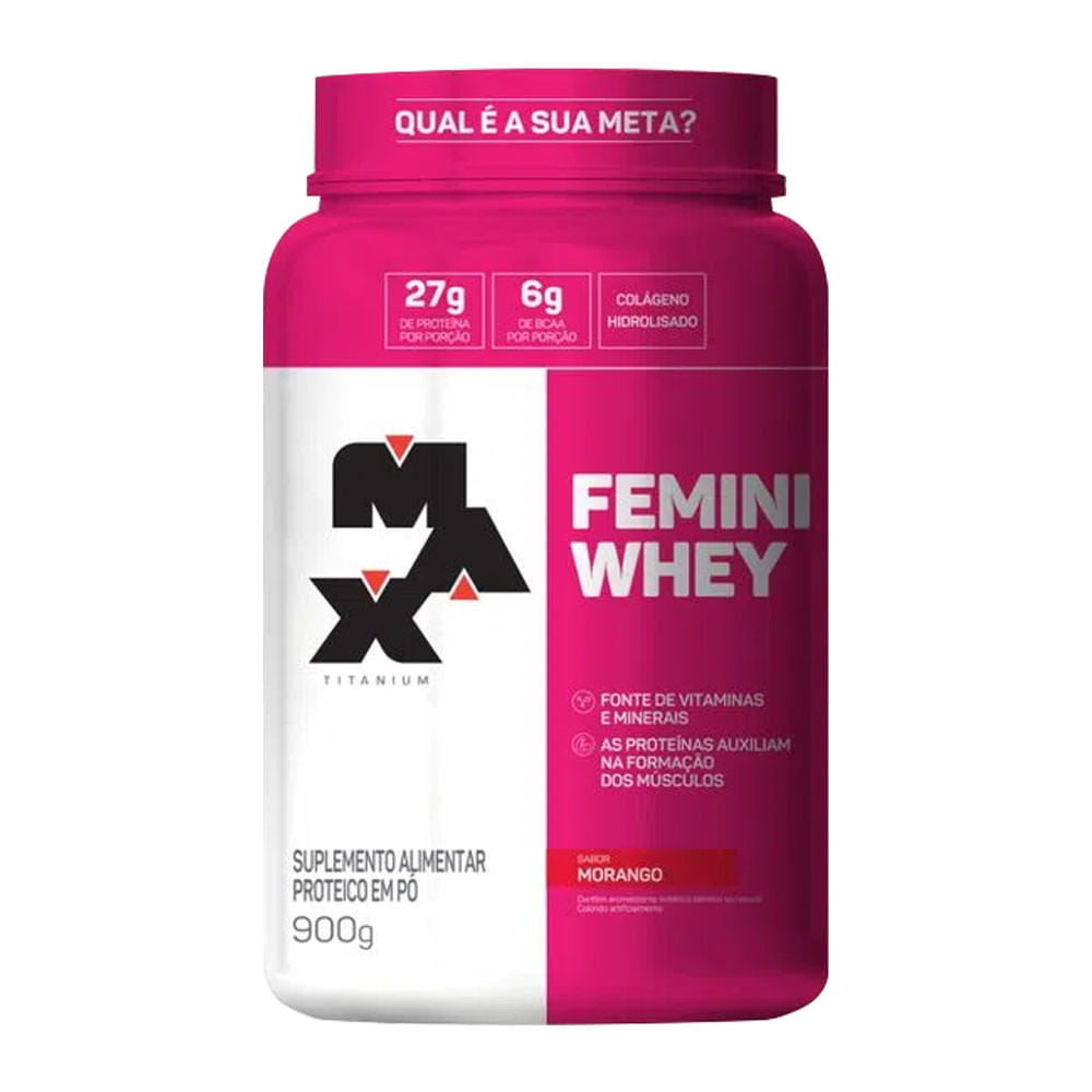 Whey Femini Sabor Morango 900g Max Titanium