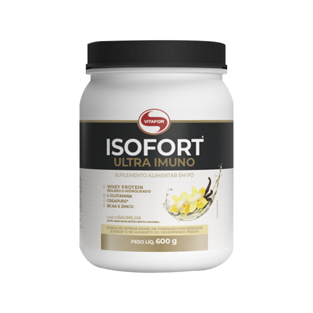 Whey Isolado Isofort Ultra Imuno Baunilha 600g Vitafor