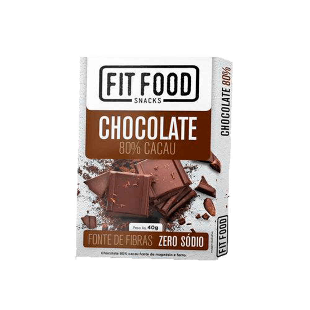 Chocolate 80% Cacau 40g Fit Food