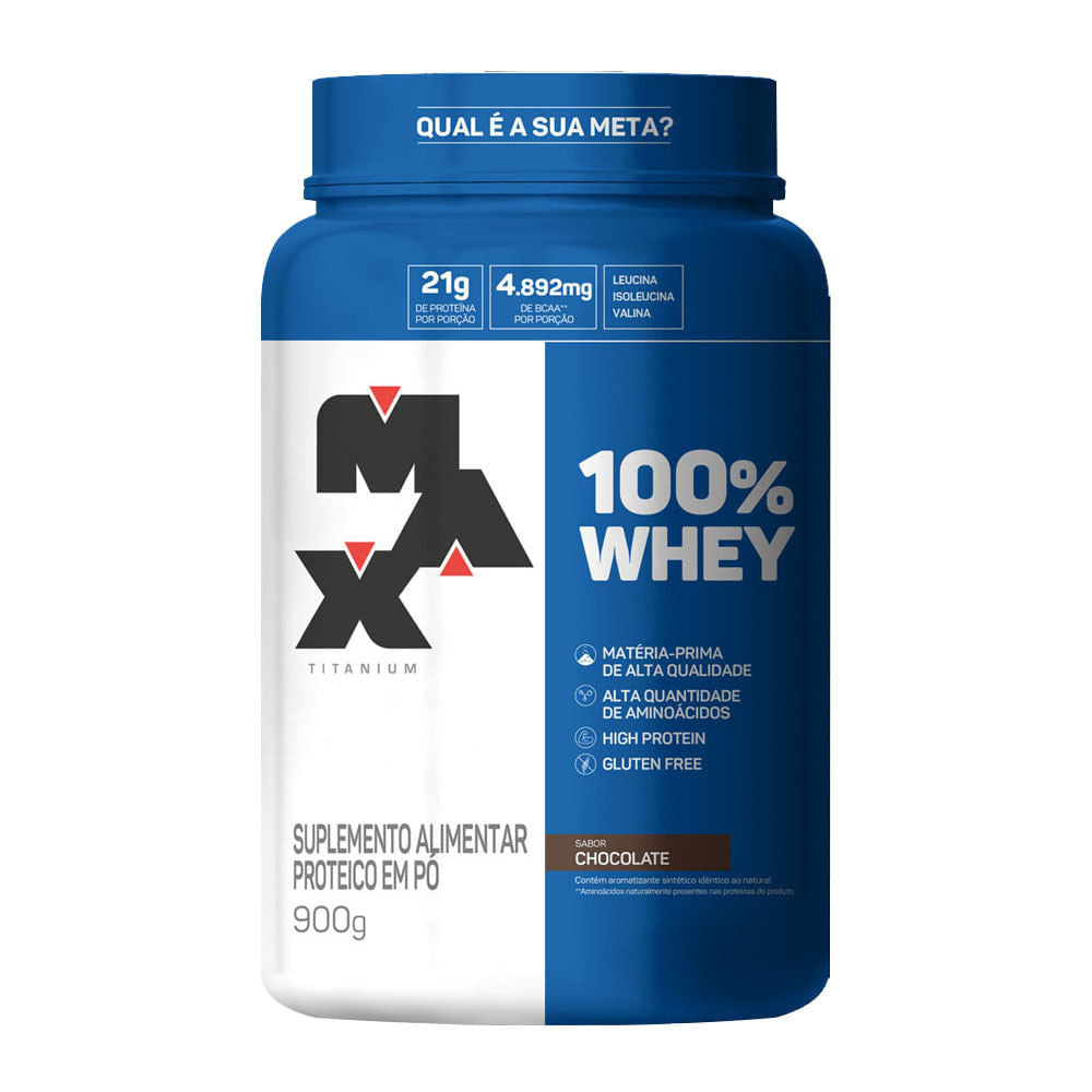 100% Whey Pote Chocolate 900g Max Titanium