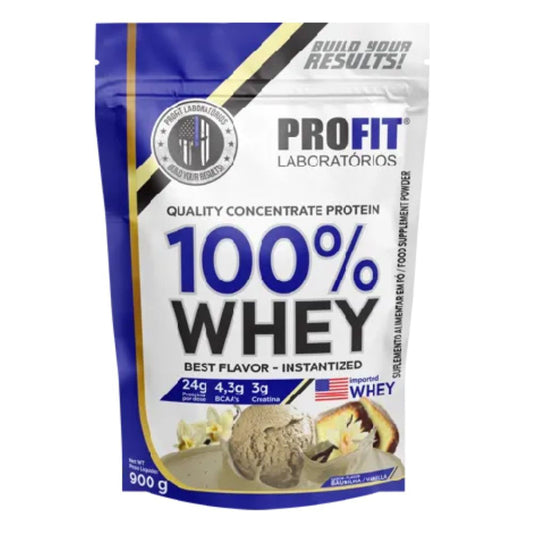 100% Whey Protein Concentrado Baunilha 900g Profit Labs