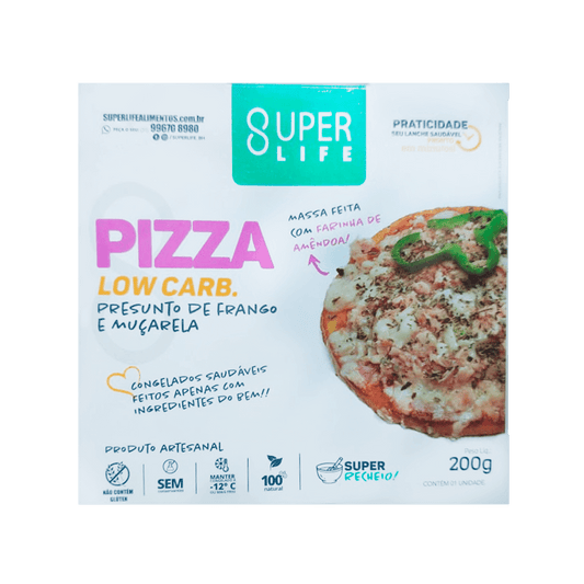Pizza Low Carb de Presunto de Frango e Muçarela 200g  Super Life