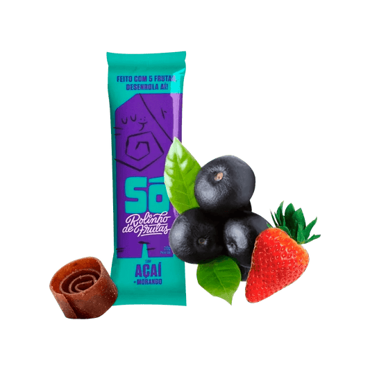 Rolinho de Frutas com Açaí e Morango 20g Só Snacks