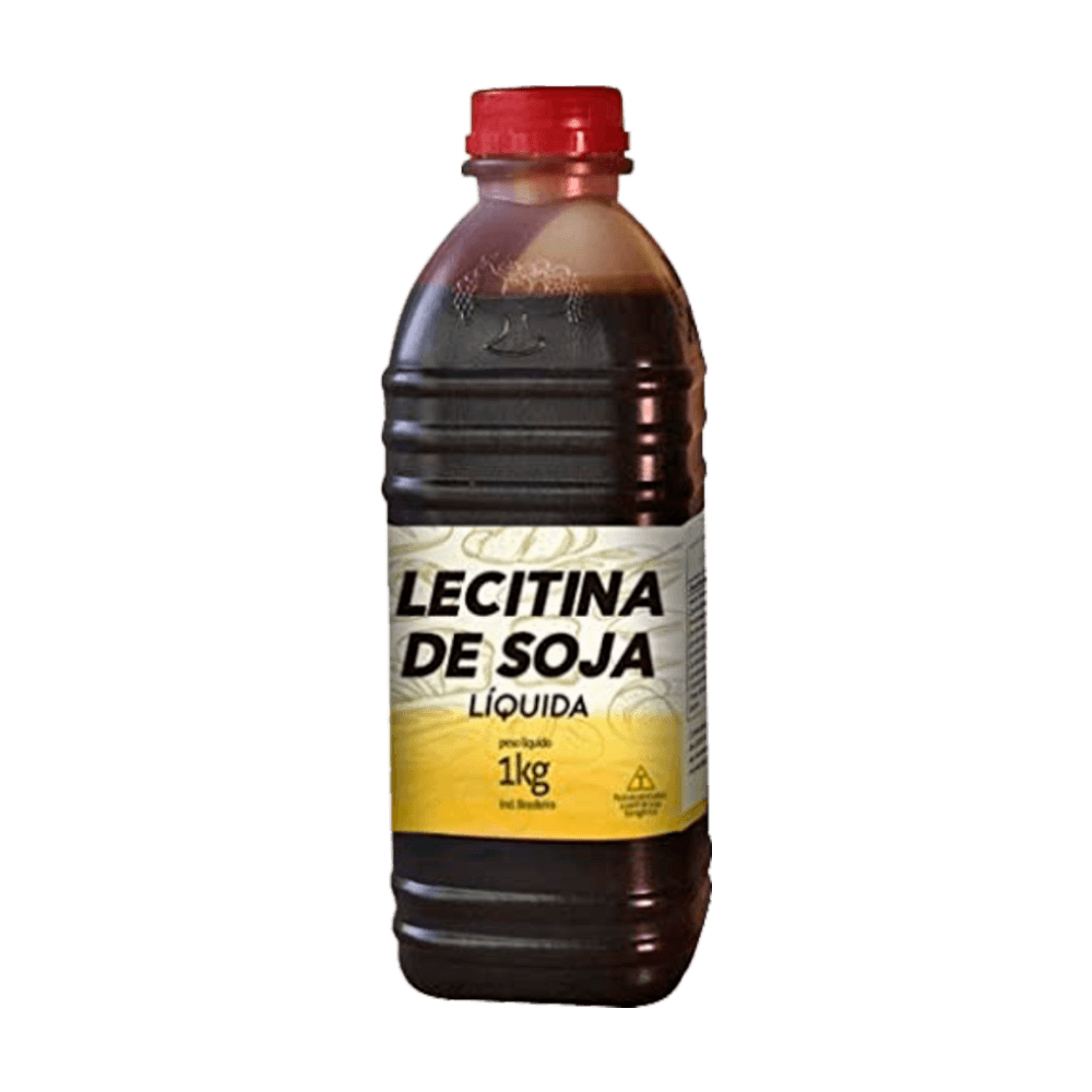 Frasco-de-plastico-com-1kg-de-Lecitina-de-Soja-liquida-tampa-vermelha-e-rotulo-amarelo-com-informacoes-em-destaque-na-embalagem.