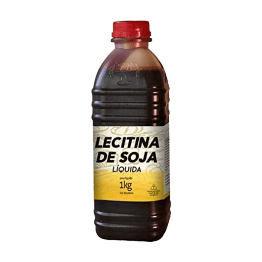 Frasco-de-plastico-com-1kg-de-Lecitina-de-Soja-liquida-tampa-vermelha-e-rotulo-amarelo-com-informacoes-em-destaque-na-embalagem.